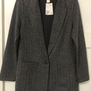 H&M Black and White Textured Blazer